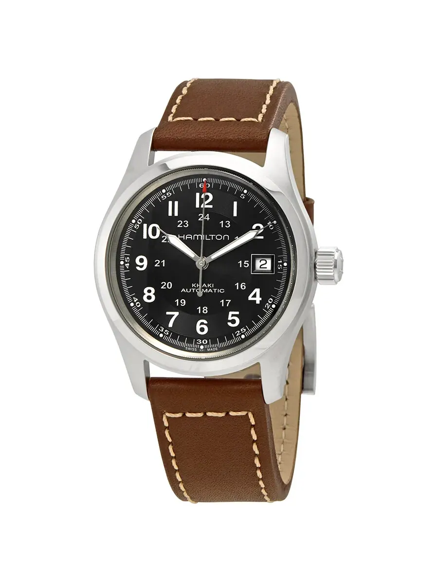 Мужские часы Hamilton Khaki Automatic с черным циферблатом H70455533
