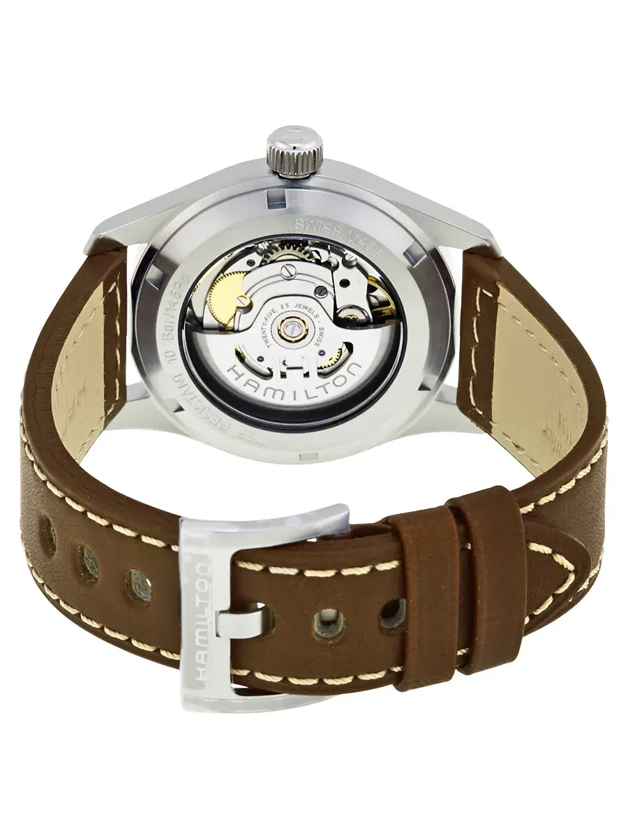 Мужские часы Hamilton Khaki Automatic с черным циферблатом H70455533 — изображение 3 из 4, оттенок серебряный
