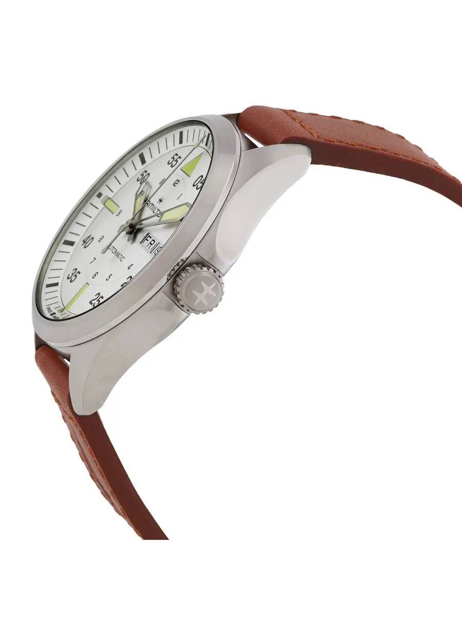 Мужские автоматические часы Hamilton Khaki Aviation с серебристым циферблатом, модель H64635550 — изображение 2 из 3