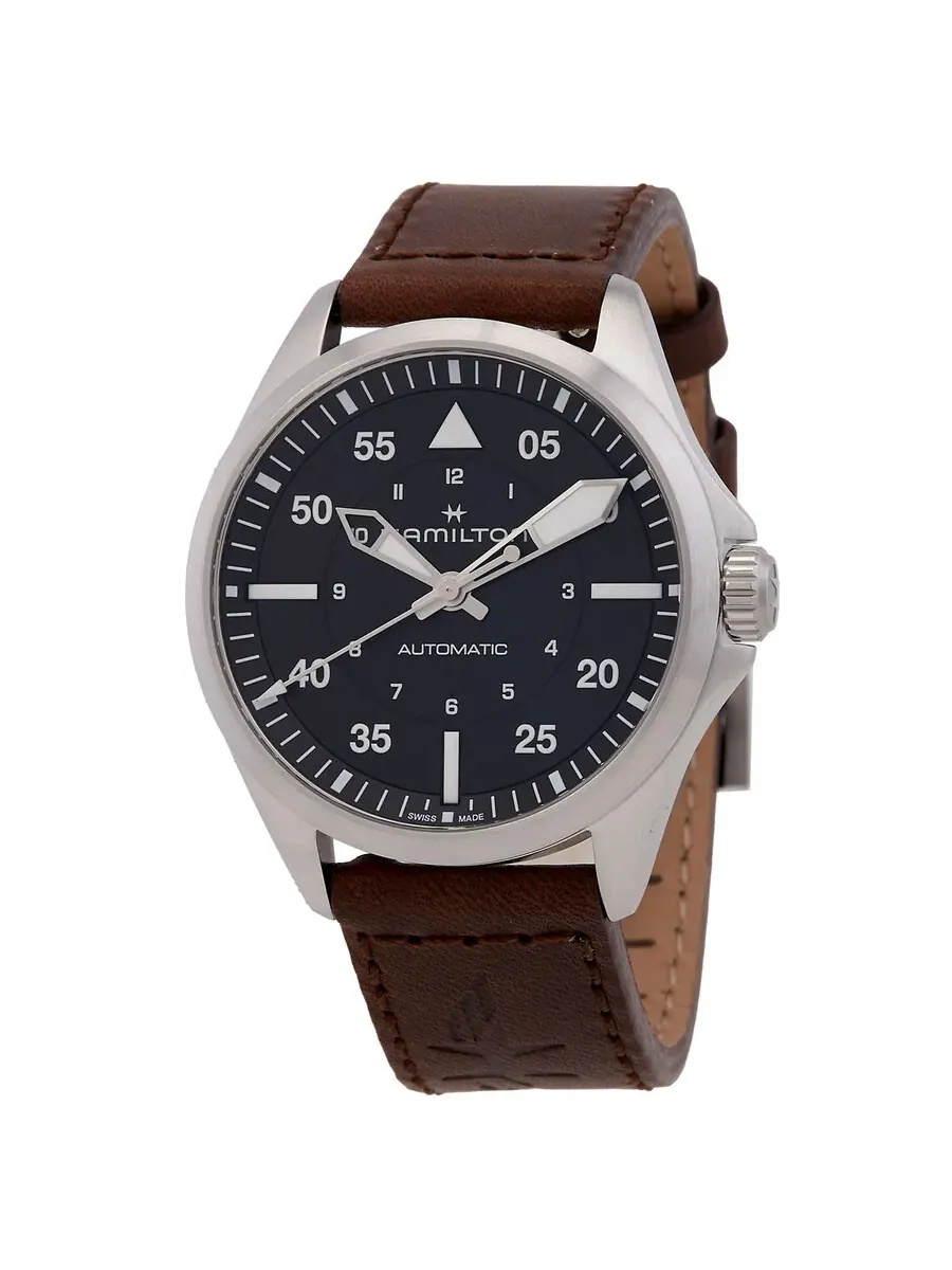 Часы Hamilton Khaki Aviation Pilot Automatic с черным циферблатом H76305530