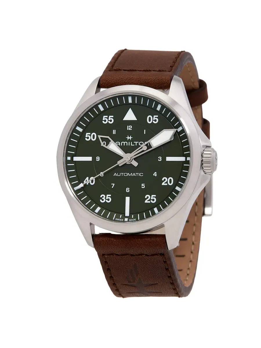 Автоматические часы Hamilton Khaki Aviation Pilot с зеленым циферблатом H76305560