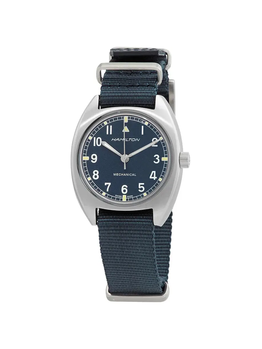 Мужские часы Hamilton Khaki Aviation Pilot Pioneer с ручным заводом и синим циферблатом H76419941