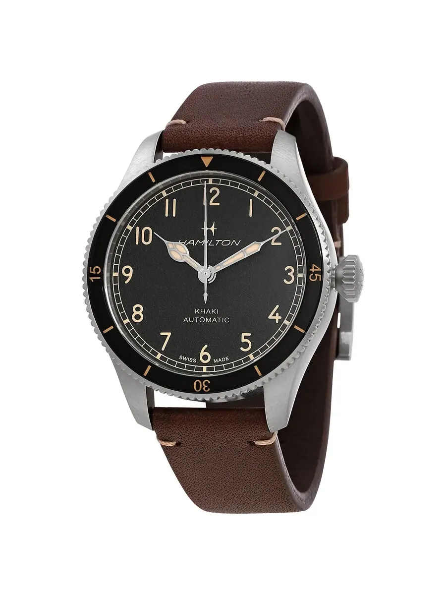 Мужские часы Hamilton Khaki Aviation Pioneer Automatic с черным циферблатом H76205530
