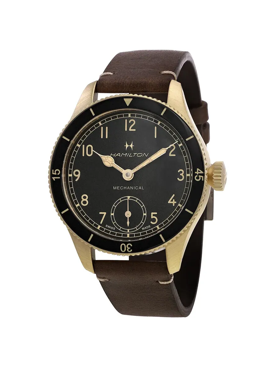 Мужские часы Hamilton Khaki Aviation Pioneer с ручным заводом и черным циферблатом H76709530