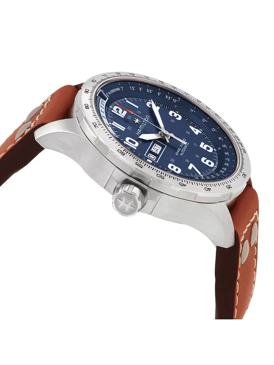 Мужские часы Hamilton Khaki Aviation X-Wind Lefty Automatic с синим циферблатом H77765541 — изображение 2 из 3