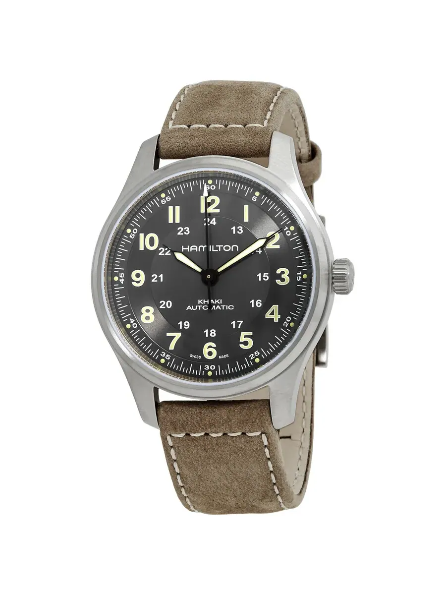 Мужские автоматические часы Hamilton Khaki Field с черным циферблатом, модель H70545550
