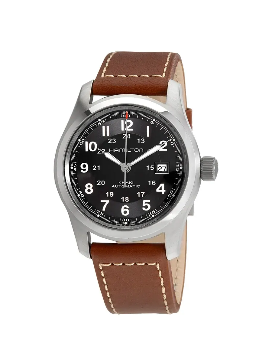 Мужские автоматические часы Hamilton Khaki Field с черным циферблатом H70555533