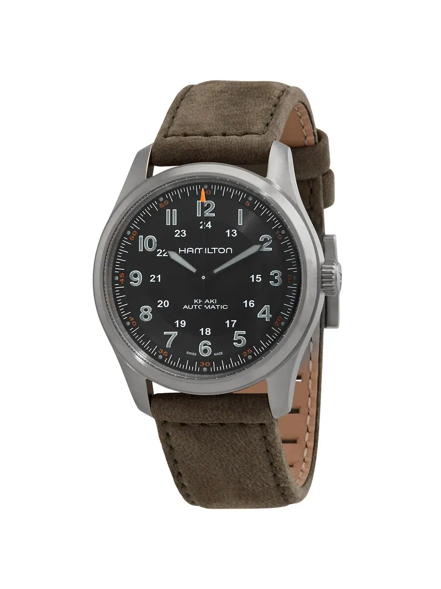 Часы Hamilton Khaki Field Automatic с черным циферблатом для мужчин и женщин H70205830