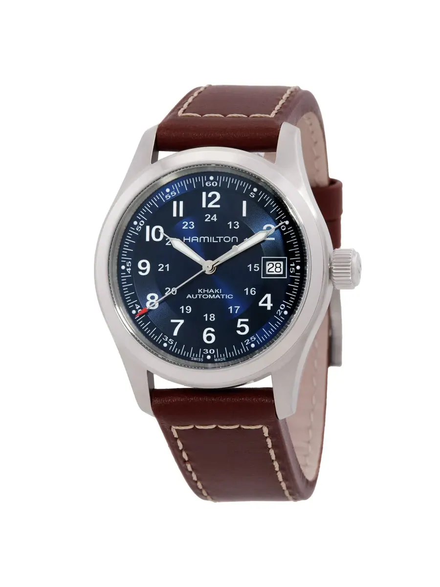Мужские часы Hamilton Khaki Field с автоматическим механизмом и синим циферблатом H70455540