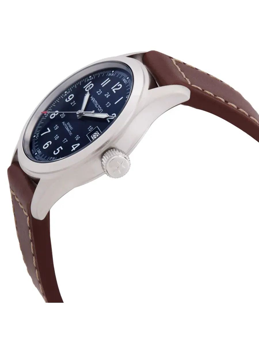 Мужские часы Hamilton Khaki Field с автоматическим механизмом и синим циферблатом H70455540 — изображение 2 из 3