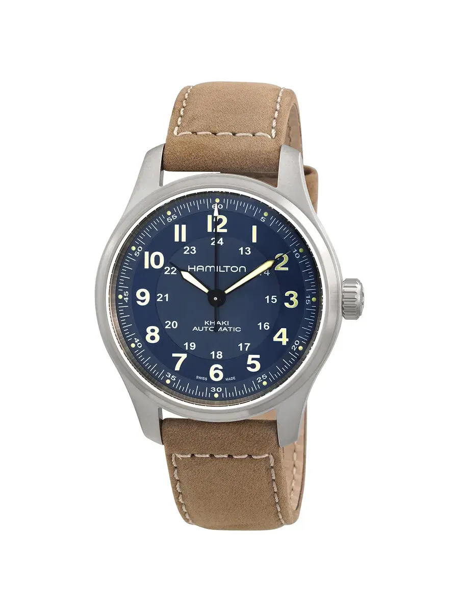 Мужские часы Hamilton Khaki Field с автоматическим механизмом и синим циферблатом H70545540
