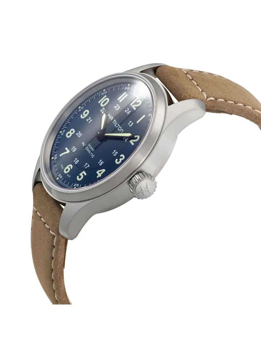 Мужские часы Hamilton Khaki Field с автоматическим механизмом и синим циферблатом H70545540 — изображение 2 из 3