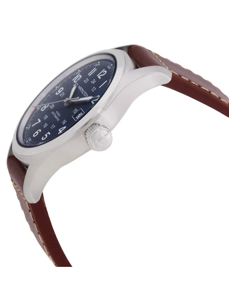 Автоматические часы Hamilton Khaki Field с синим циферблатом H70605540 — изображение 2 из 3, оттенок серебряный