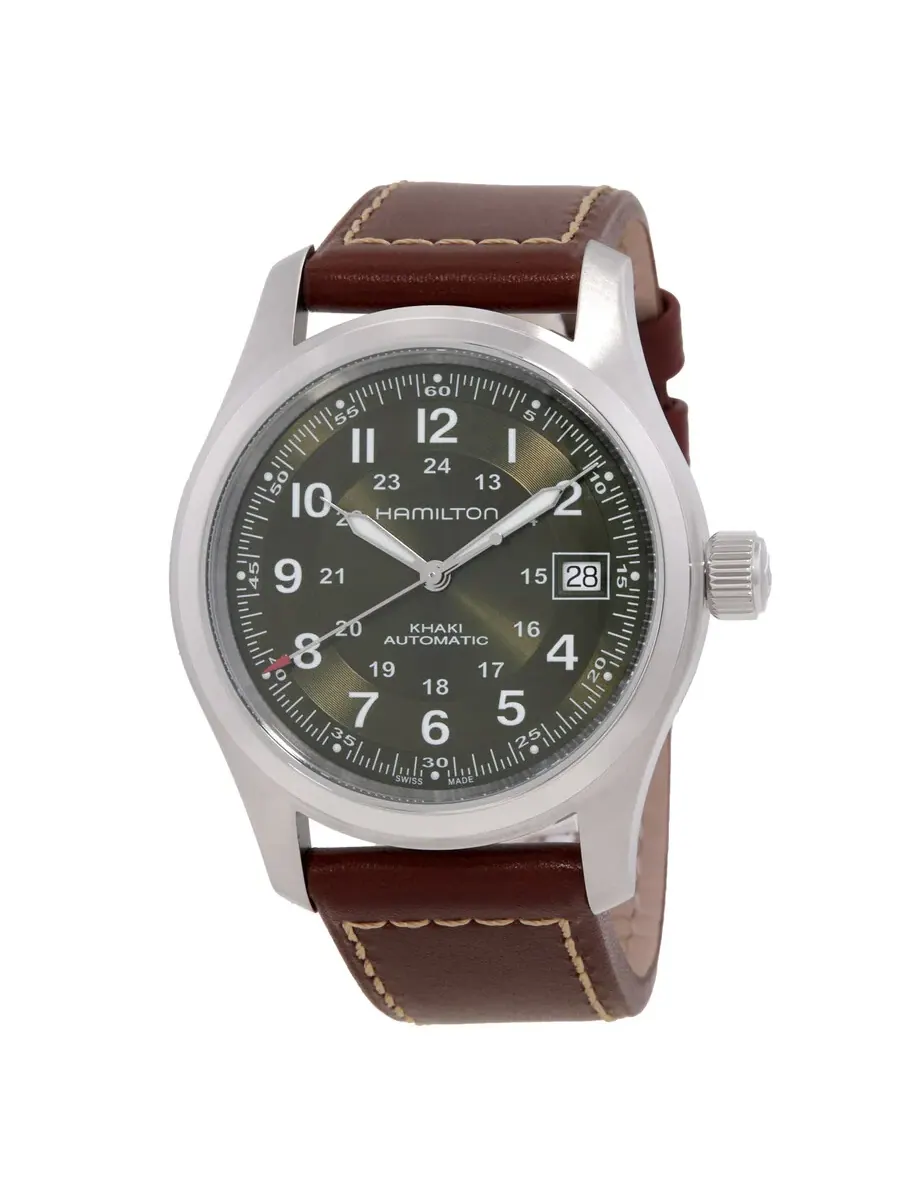 Мужские часы Hamilton Khaki Field с автоматическим механизмом и зеленым циферблатом H70455560