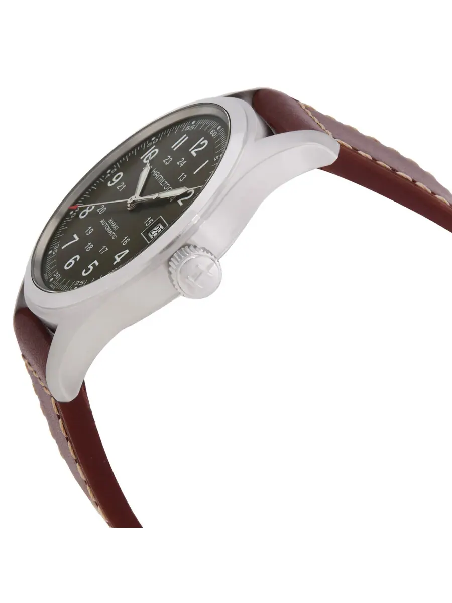 Мужские часы Hamilton Khaki Field с автоматическим механизмом и зеленым циферблатом H70455560 — изображение 2 из 3
