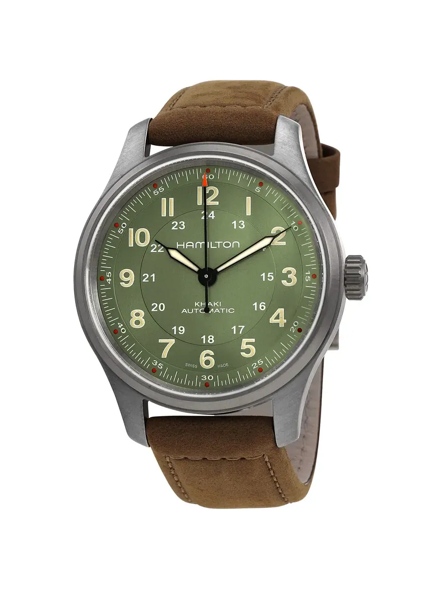 Мужские автоматические часы Hamilton Khaki Field с зеленым циферблатом, модель H70545560