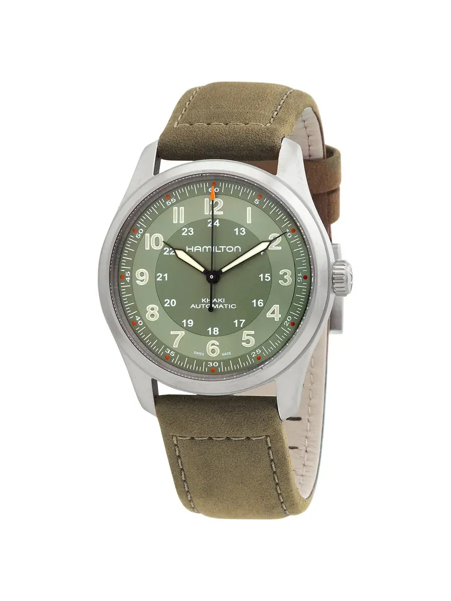 Часы Hamilton Khaki Field Automatic с зеленым циферблатом, унисекс H70205860
