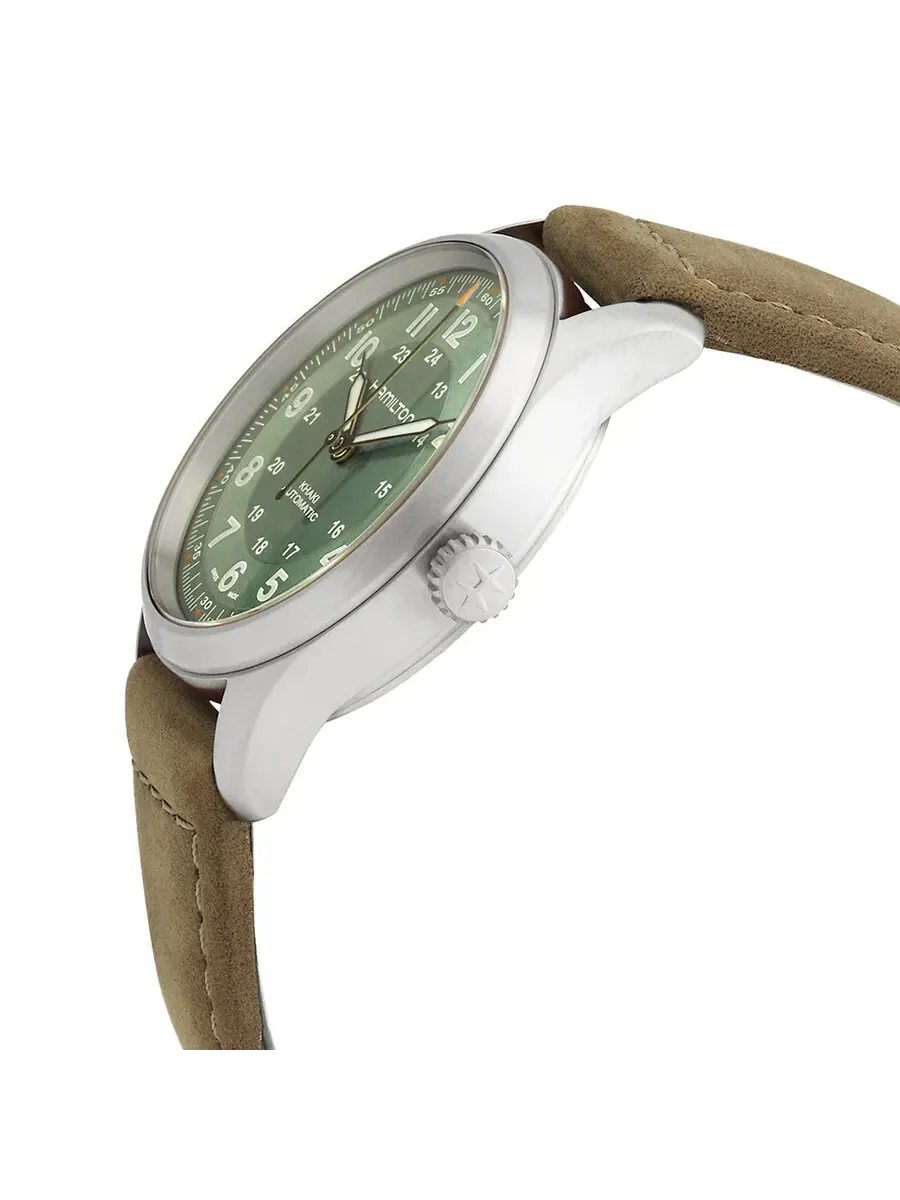 Часы Hamilton Khaki Field Automatic с зеленым циферблатом, унисекс H70205860 — изображение 2 из 3, оттенок зеленый