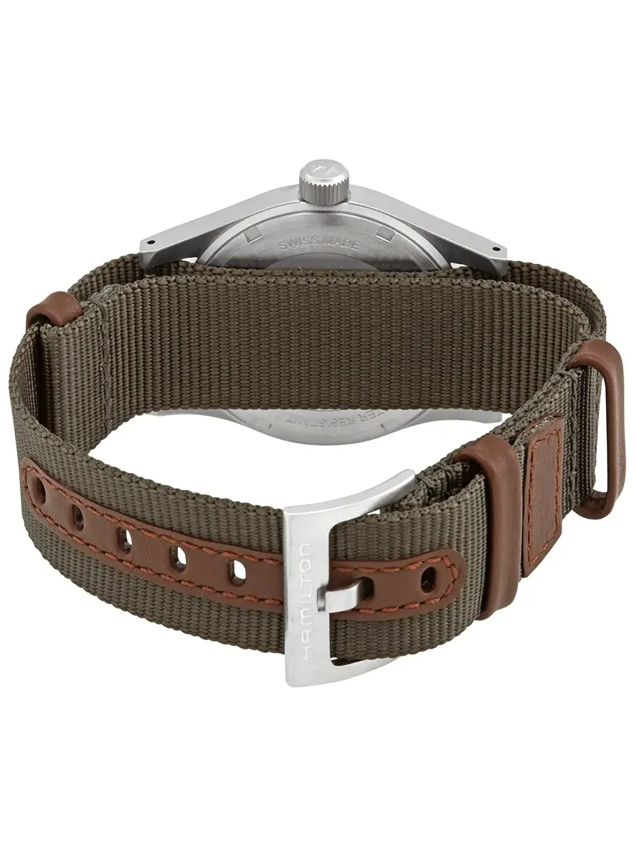 Мужские часы Hamilton Khaki Field с ручным заводом и черным циферблатом, модель H69439931 — изображение 3 из 3