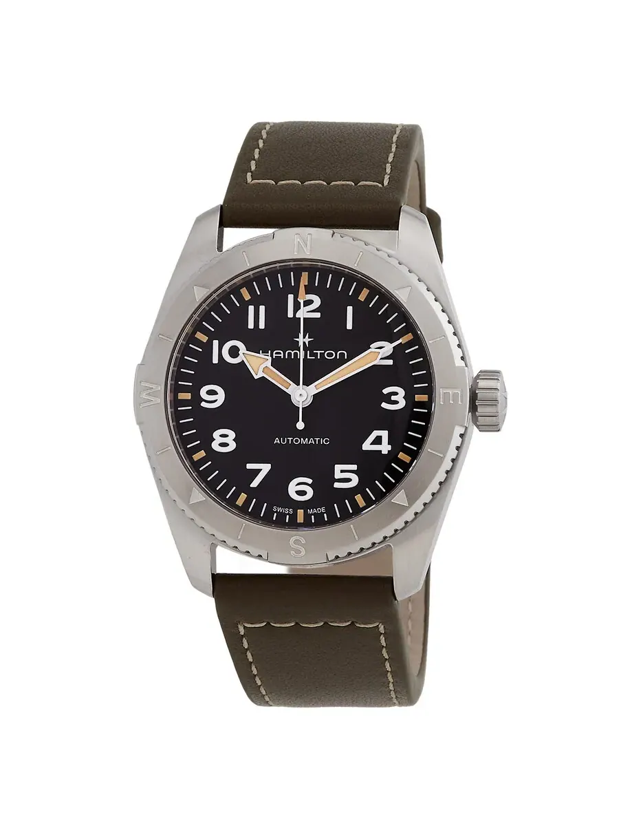 Мужские часы Hamilton Khaki Field Expedition Automatic с черным циферблатом H70225830