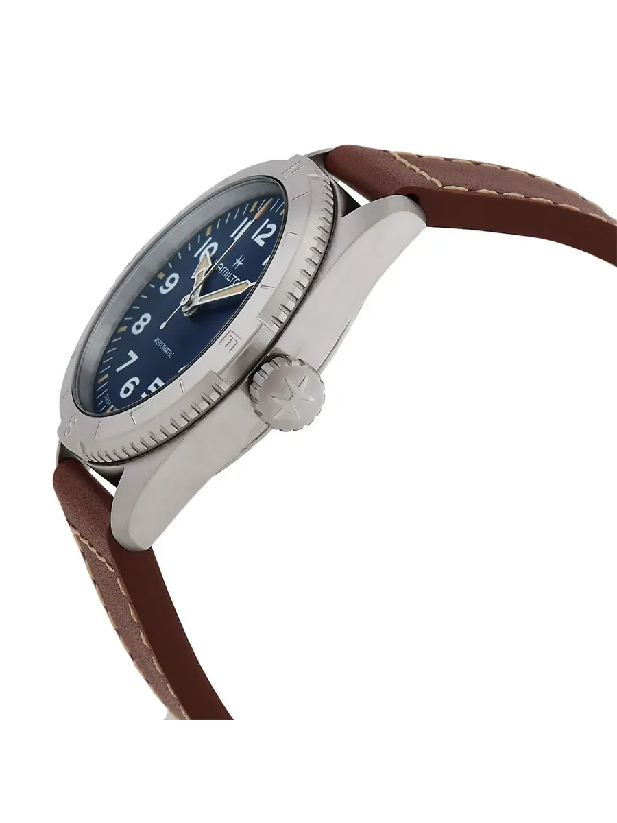 Мужские часы Hamilton Khaki Field Expedition Automatic с синим циферблатом H70225540 — изображение 2 из 3, оттенок серебряный