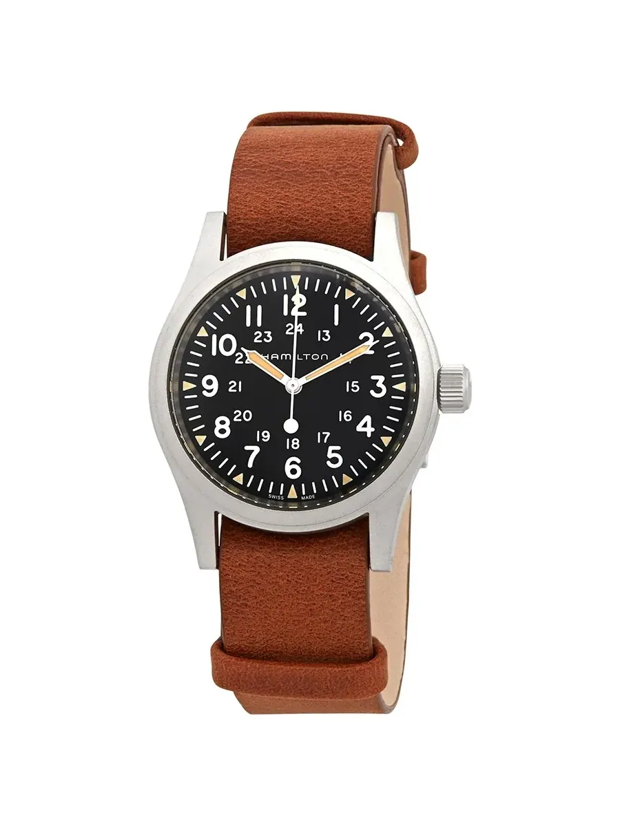 Мужские часы Hamilton Khaki Field Hand Wind с черным циферблатом H69439531