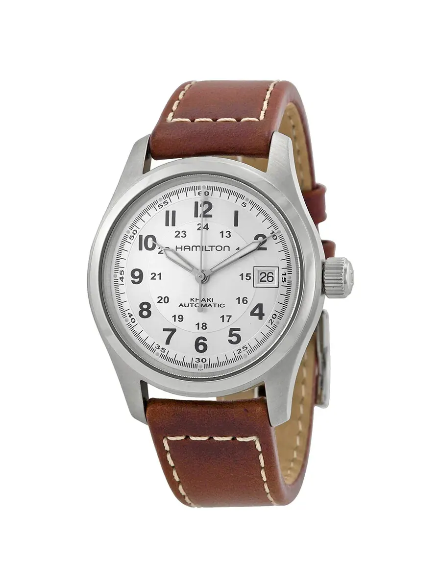 Мужские автоматические часы Hamilton Khaki Field с серебристым циферблатом, артикул H70455553