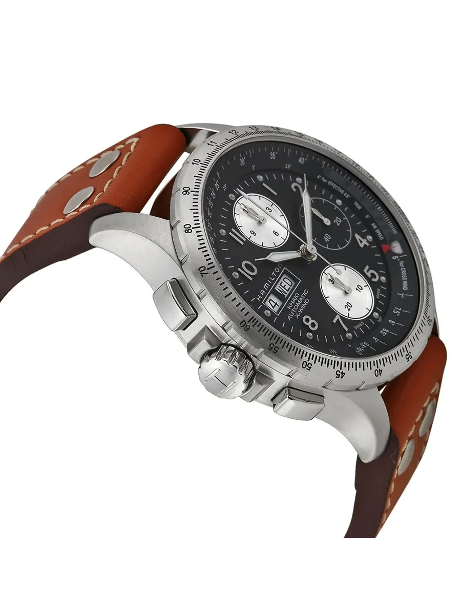 Мужские часы Hamilton Khaki X Wind Lefty Automatic Chronograph H77616533 — изображение 2 из 4, оттенок серебряный