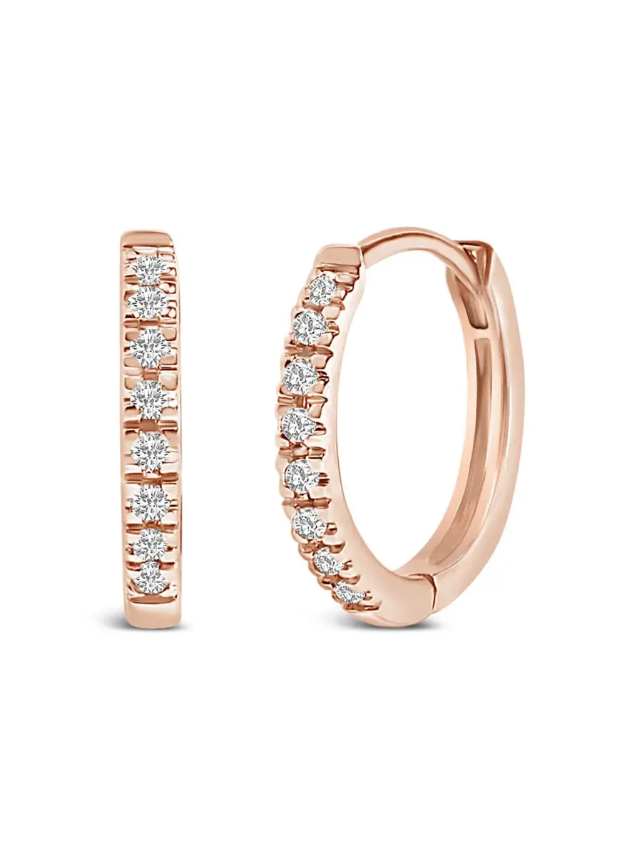 Серьги-конго Haus of Brilliance из розового золота 14К с бриллиантами 1/5 карата — белый