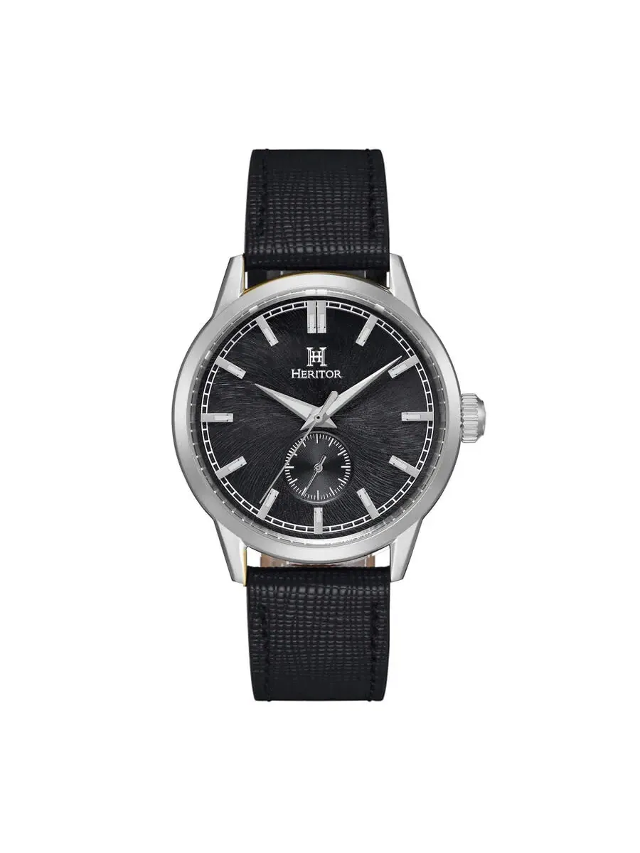 Мужские часы Heritor Argento с автоматическим механизмом и черным циферблатом HERHS3801