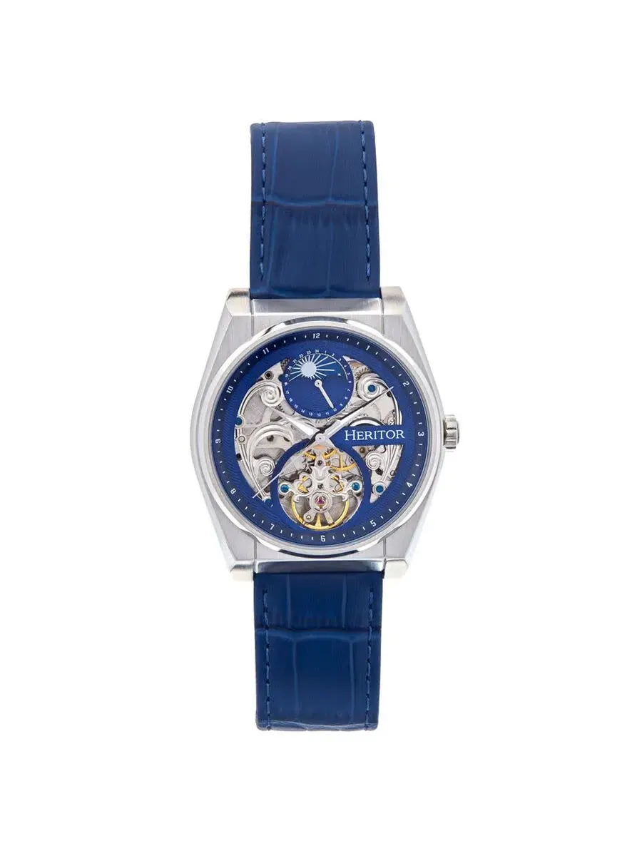 Мужские часы Heritor Daxton с синим циферблатом HERHS3003