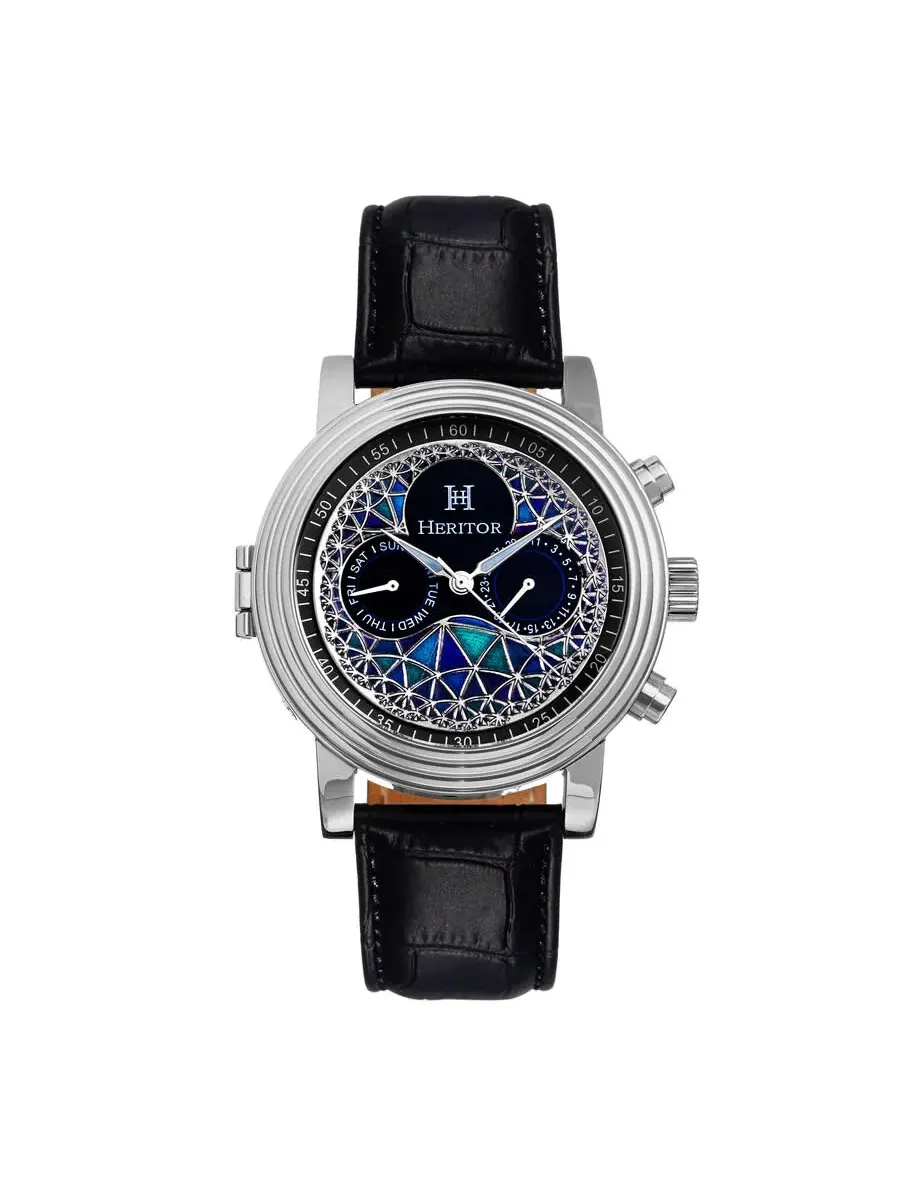 Мужские автоматические часы Heritor Legacy с многоцветным циферблатом HERHR9701
