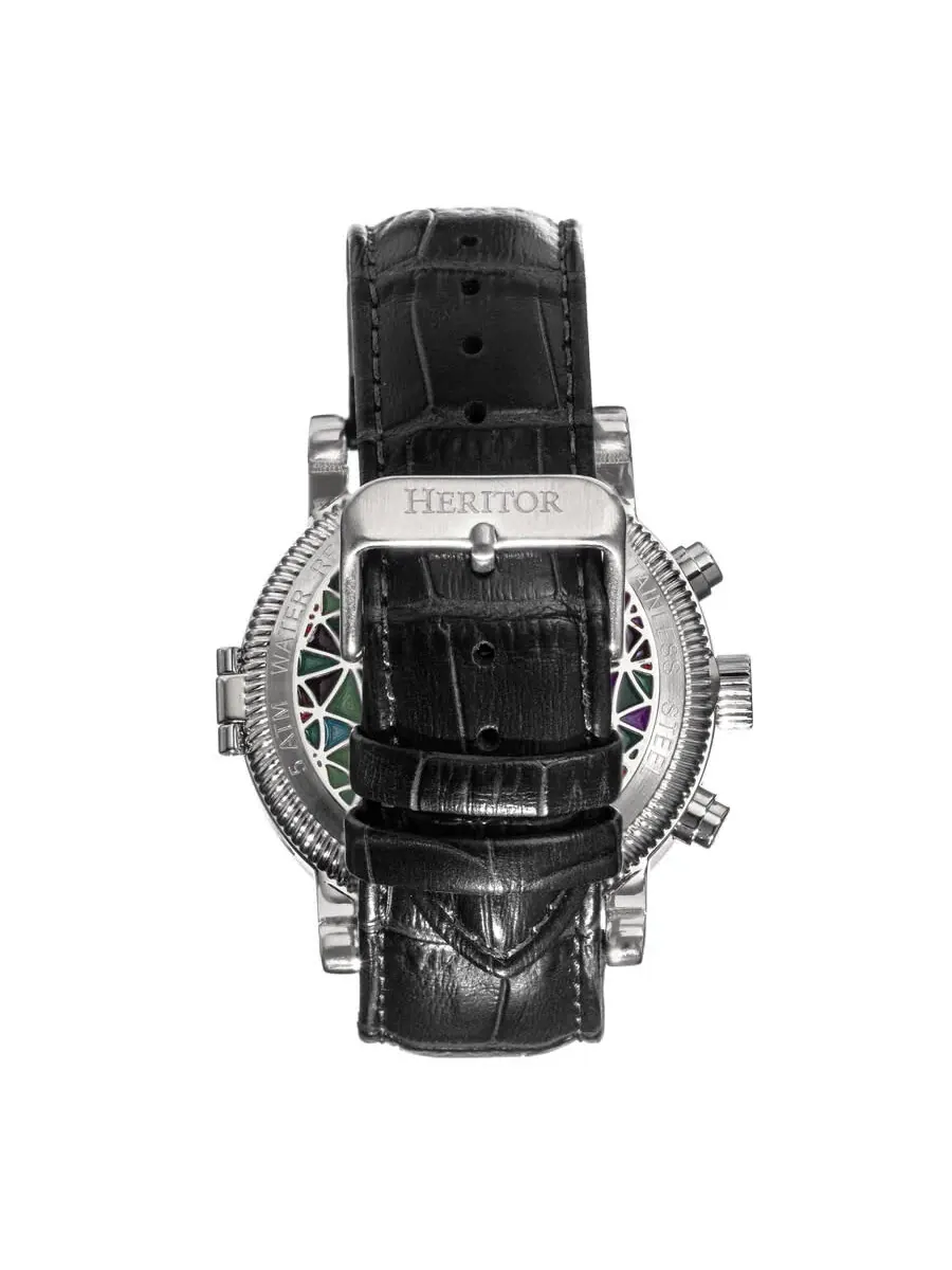 Мужские автоматические часы Heritor Legacy с многоцветным циферблатом HERHR9701 — изображение 2 из 4, оттенок серебряный