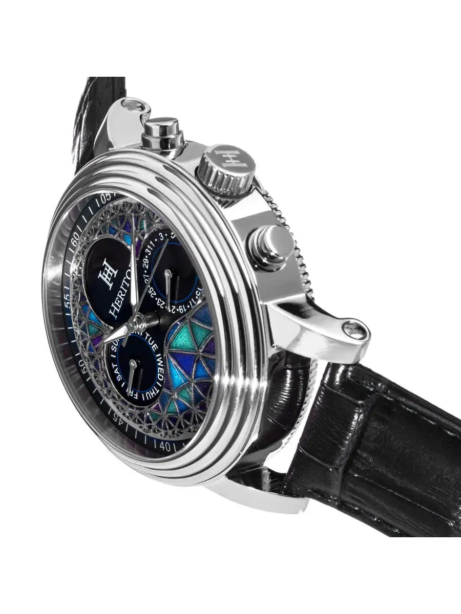 Мужские автоматические часы Heritor Legacy с многоцветным циферблатом HERHR9701 — изображение 3 из 4, оттенок серебряный