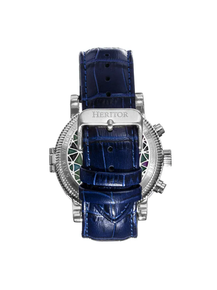Мужские автоматические часы Heritor Legacy с многоцветным циферблатом HERHR9702 — изображение 2 из 4, оттенок серебряный