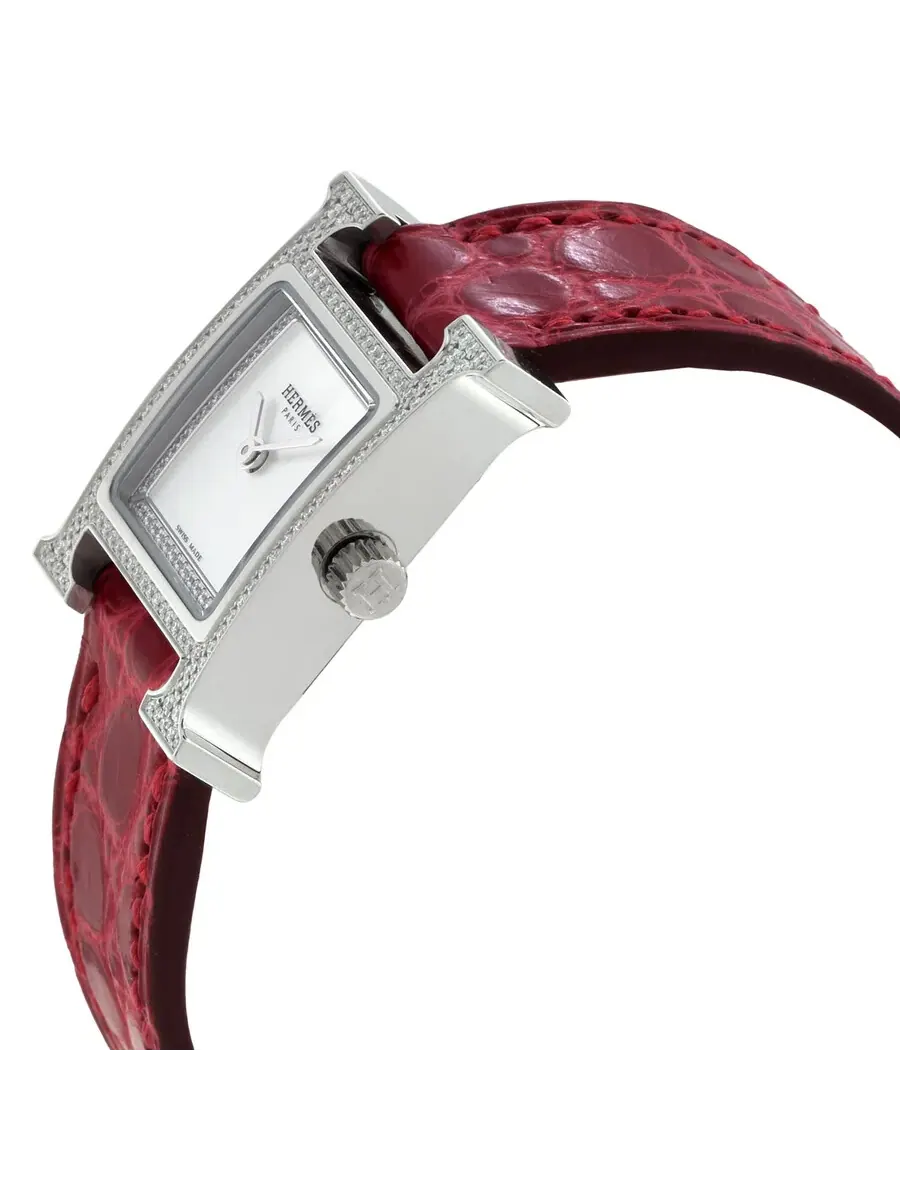 Женские часы Hermes Heure H Mini с кварцевым механизмом и бриллиантами, модель 057248Ww00 — изображение 2 из 3