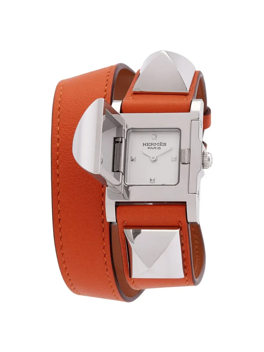 Женские часы Hermes Medor PM Quartz с серебристым циферблатом 041262WW00