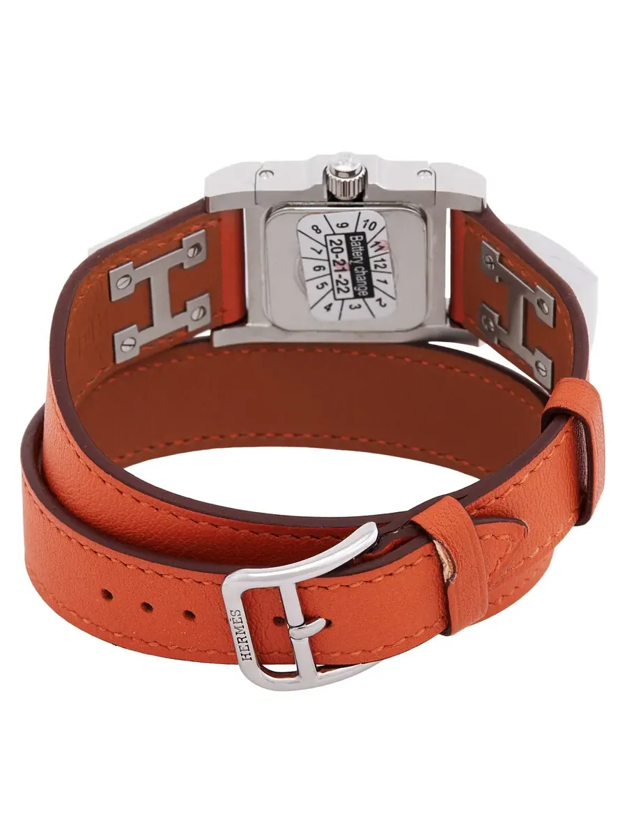 Женские часы Hermes Medor PM Quartz с серебристым циферблатом 041262WW00 — изображение 3 из 4, оттенок серебряный