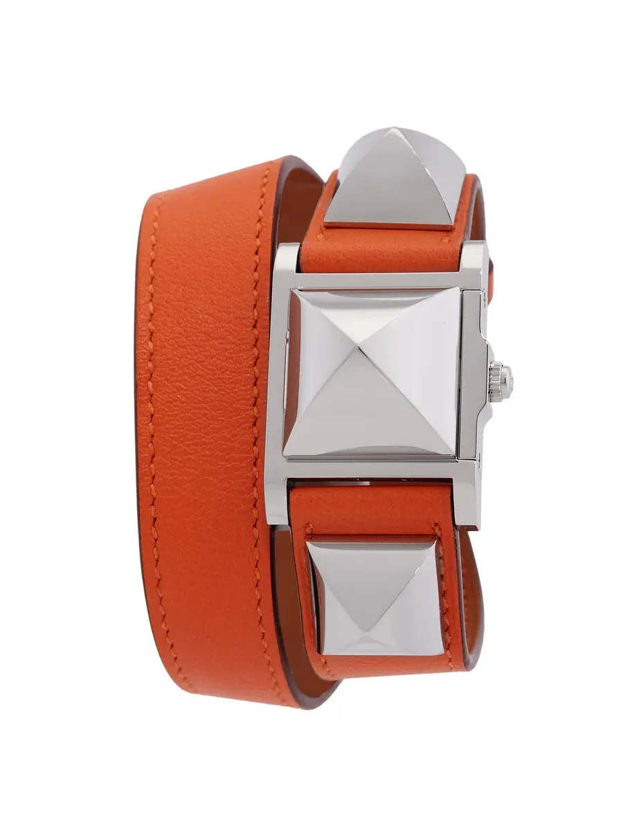 Женские часы Hermes Medor PM Quartz с серебристым циферблатом 041262WW00 — изображение 4 из 4, оттенок серебряный