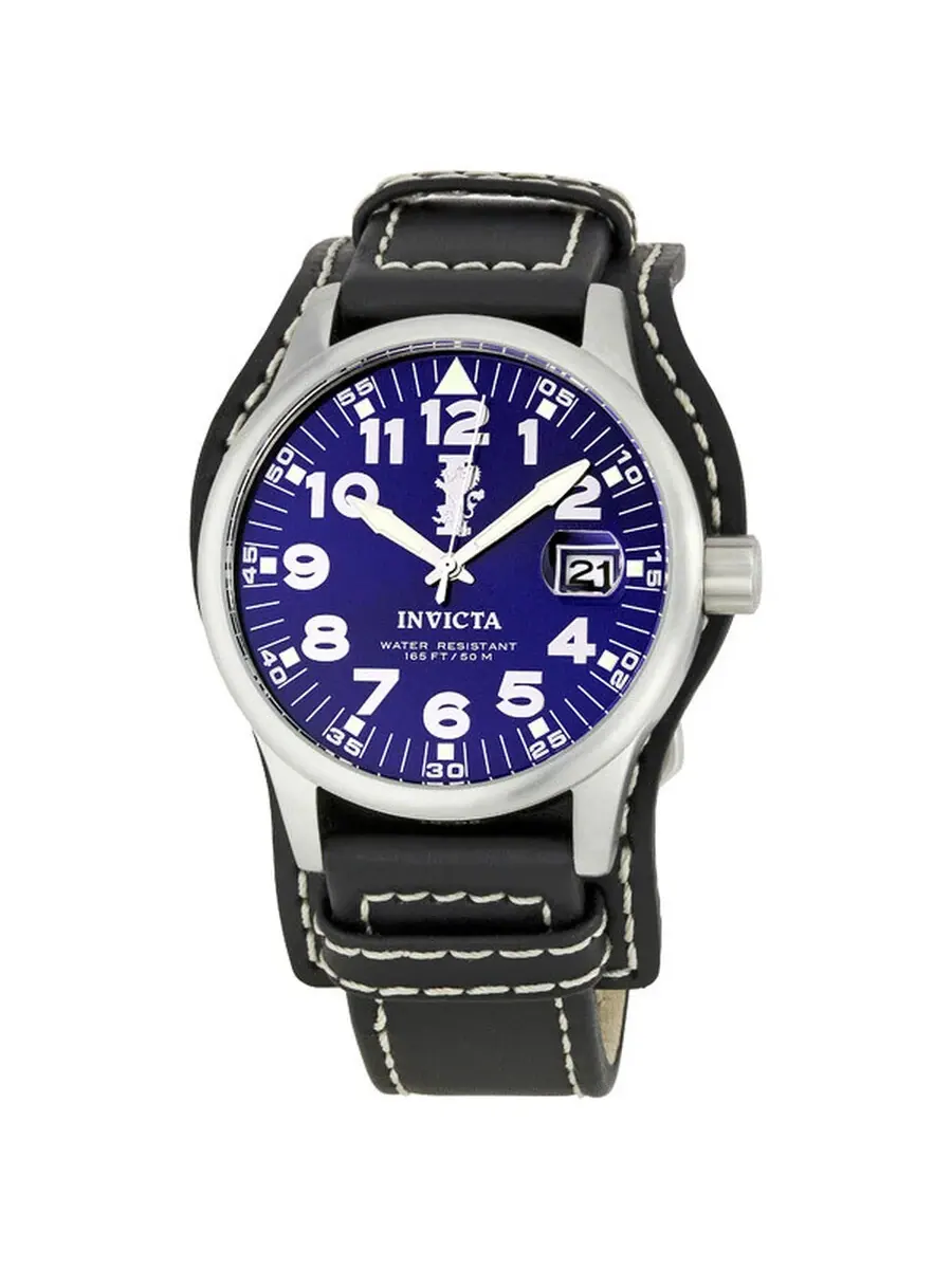 Мужские часы Invicta I Force с черным кожаным ремешком, модель 6104