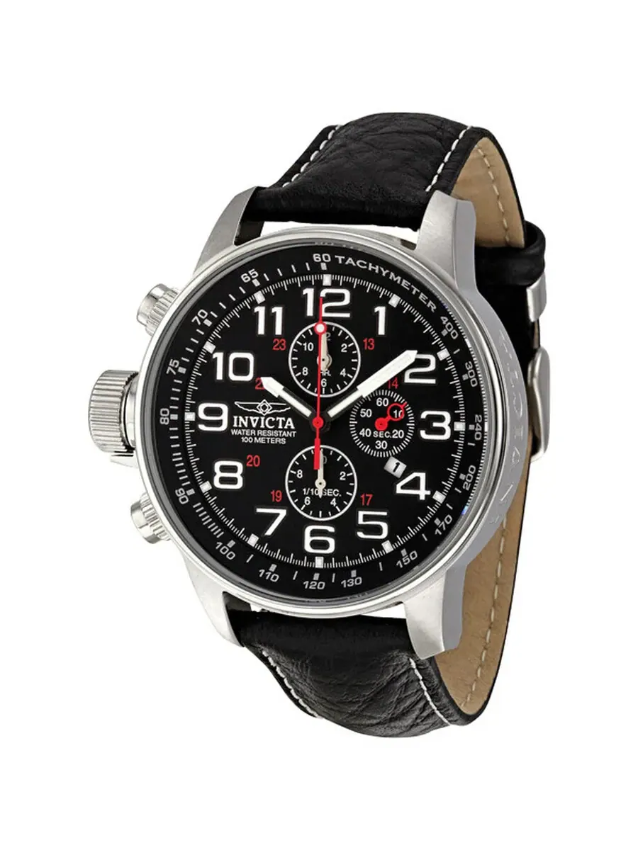 Мужские часы Invicta Lefty Terra Military Chronograph с черным циферблатом 2770