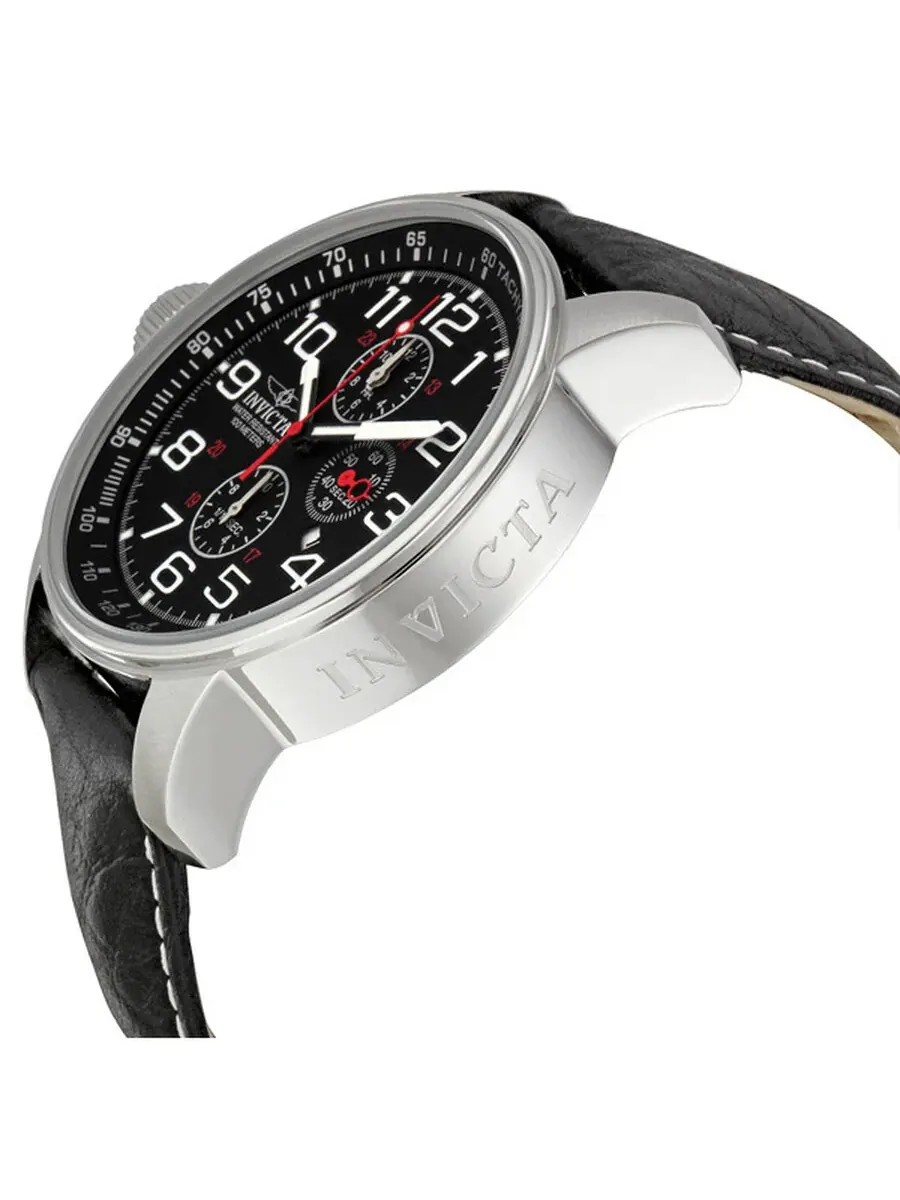 Мужские часы Invicta Lefty Terra Military Chronograph с черным циферблатом 2770 — изображение 2 из 4, оттенок серебряный