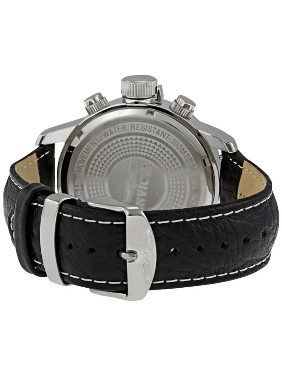 Мужские часы Invicta Lefty Terra Military Chronograph с черным циферблатом 2770 — изображение 3 из 4, оттенок серебряный