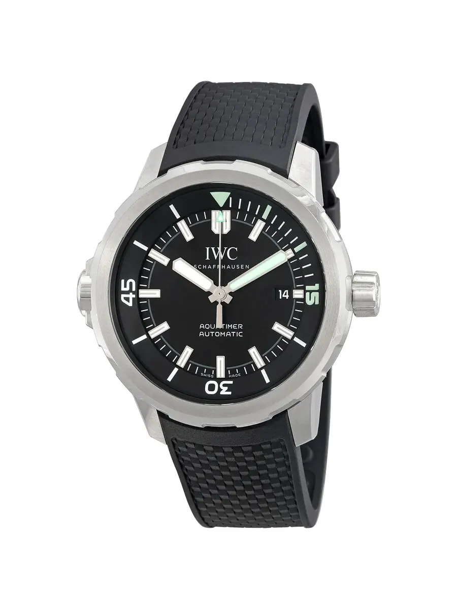 Мужские часы IWC Aquatimer Automatic с черным циферблатом IW328802 — серебристый