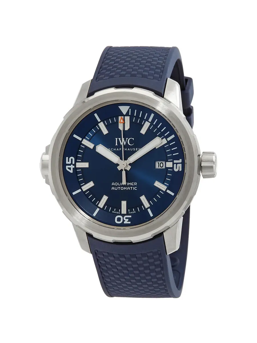 Мужские автоматические часы IWC Aquatimer с синим циферблатом IW328801 — серебристый