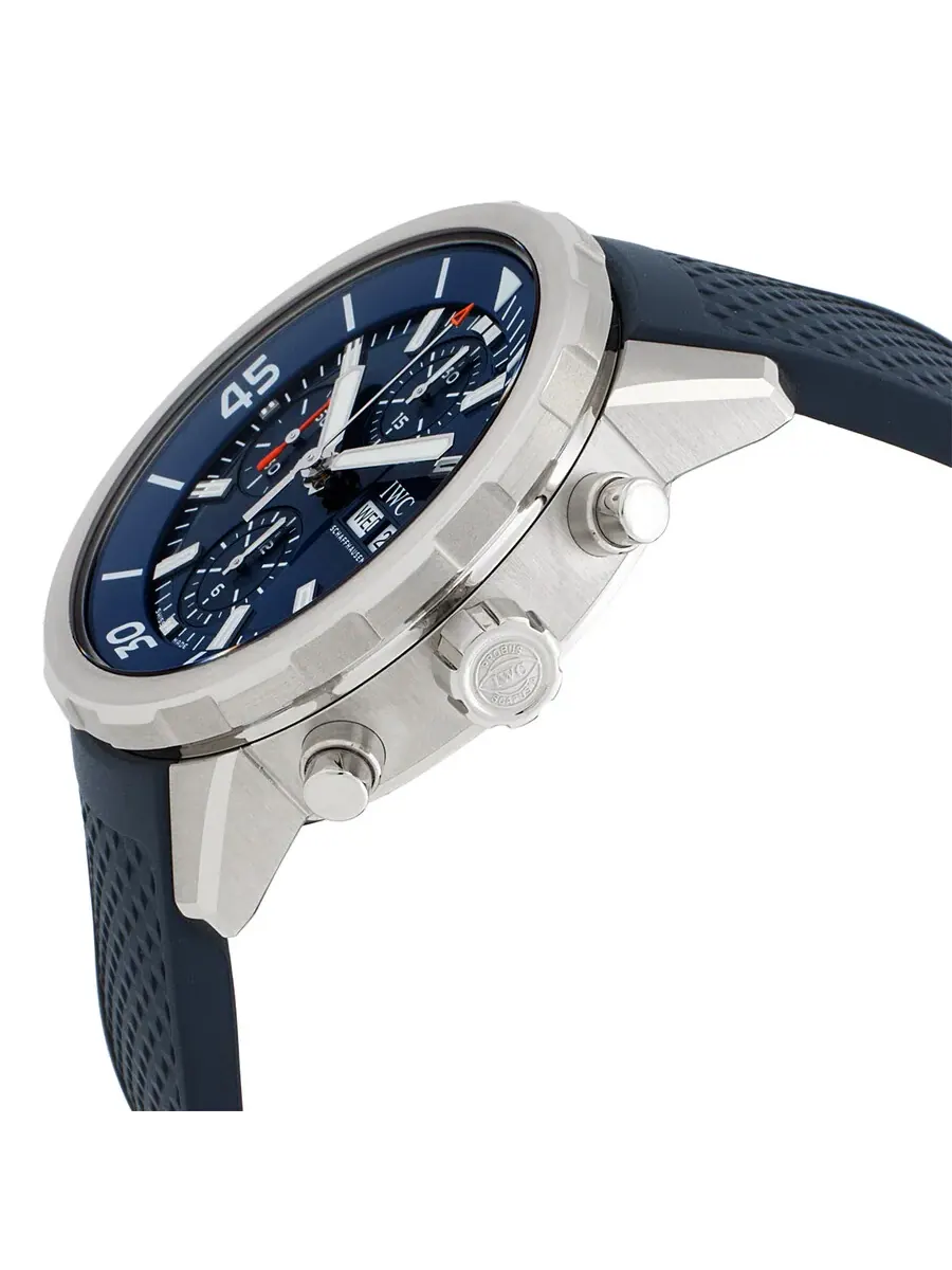 Мужские часы IWC Aquatimer Deep Two Chronograph 44 с автоматическим механизмом и синим циферблатом IW376806