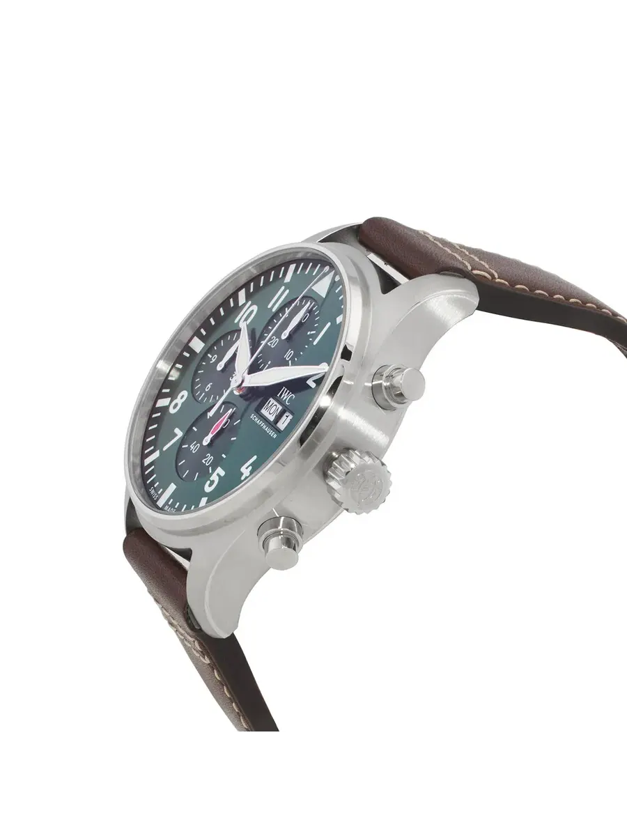 Мужские часы IWC Pilot Chronograph Automatic с зеленым циферблатом IW378005 — изображение 2 из 4, оттенок серебряный
