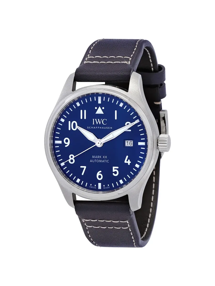 Мужские часы IWC Mark XX Pilots с автоматическим механизмом и синим циферблатом IW328203 — серебристый