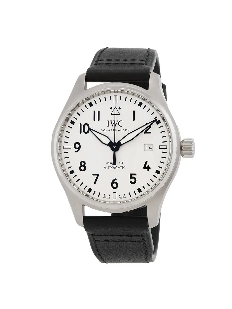 Мужские часы IWC Pilots Automatic с белым циферблатом IW328207 — серебристый