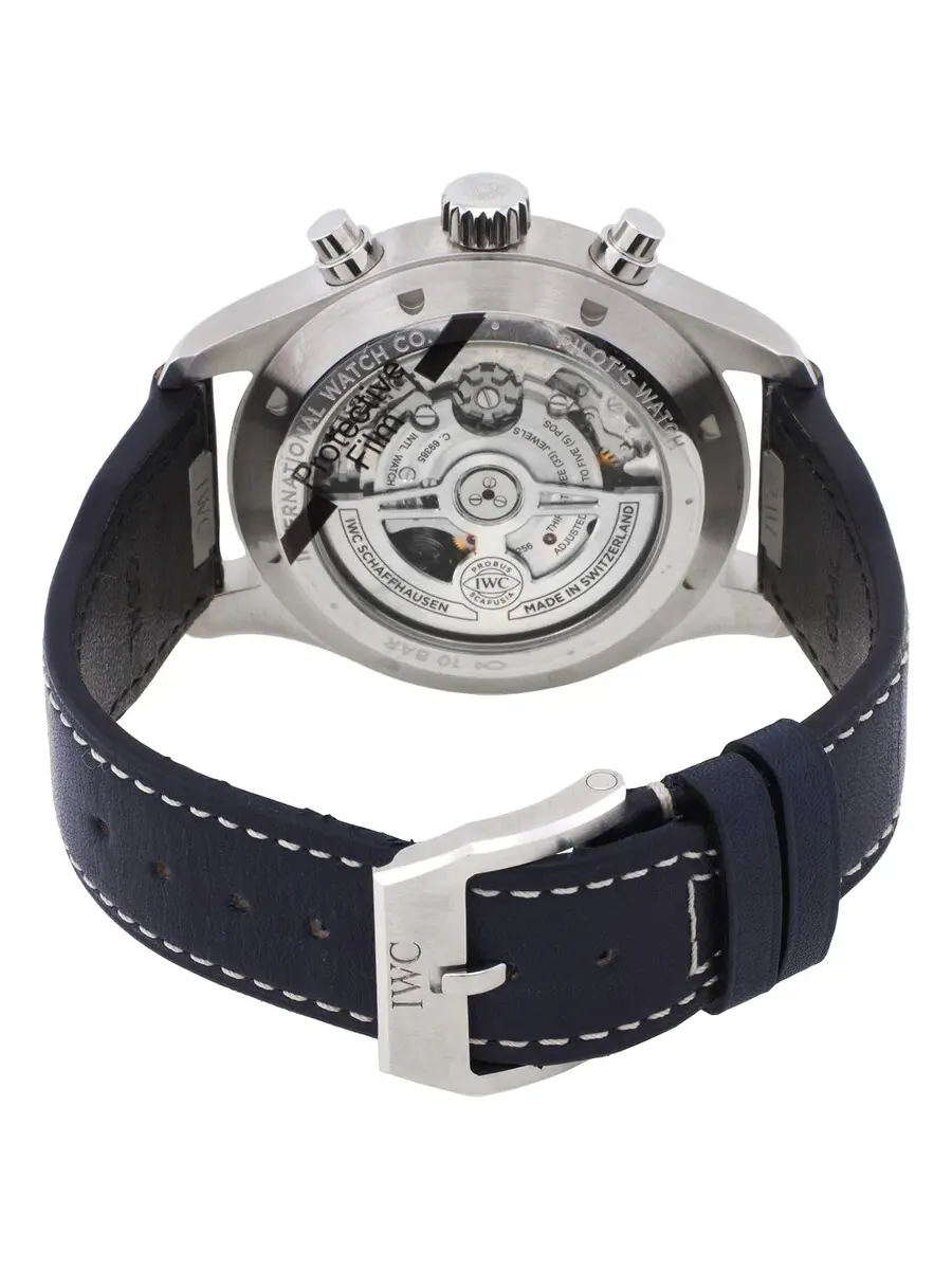 Мужские часы IWC Pilots Chronograph Automatic с синим циферблатом IW378003 — изображение 3 из 3, оттенок серебряный